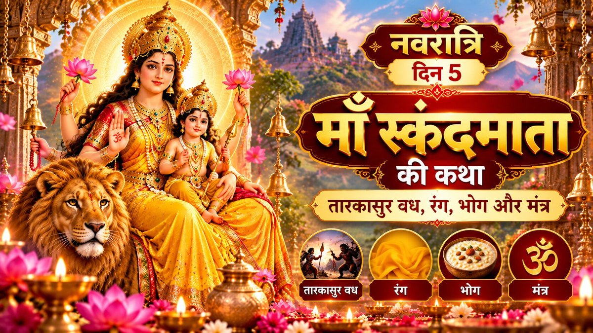 Navratri Day 5 2026: Maa Skandamata - Date, Colour, Mantra, Bhog and Puja Vidhi