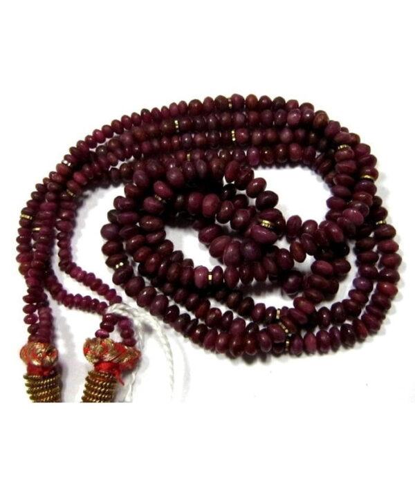 Ruby (Manikya) Rosary / Mala with Two String - 40-50 Ct